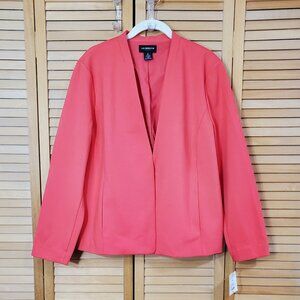 Liz Claiborne Career Coral Collarless Blazer XL